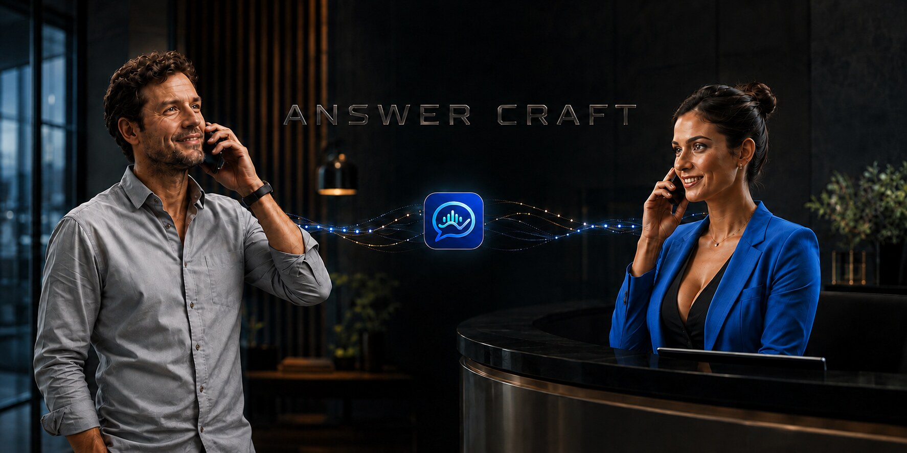 A customer connected to an Answer Craft receptionist
